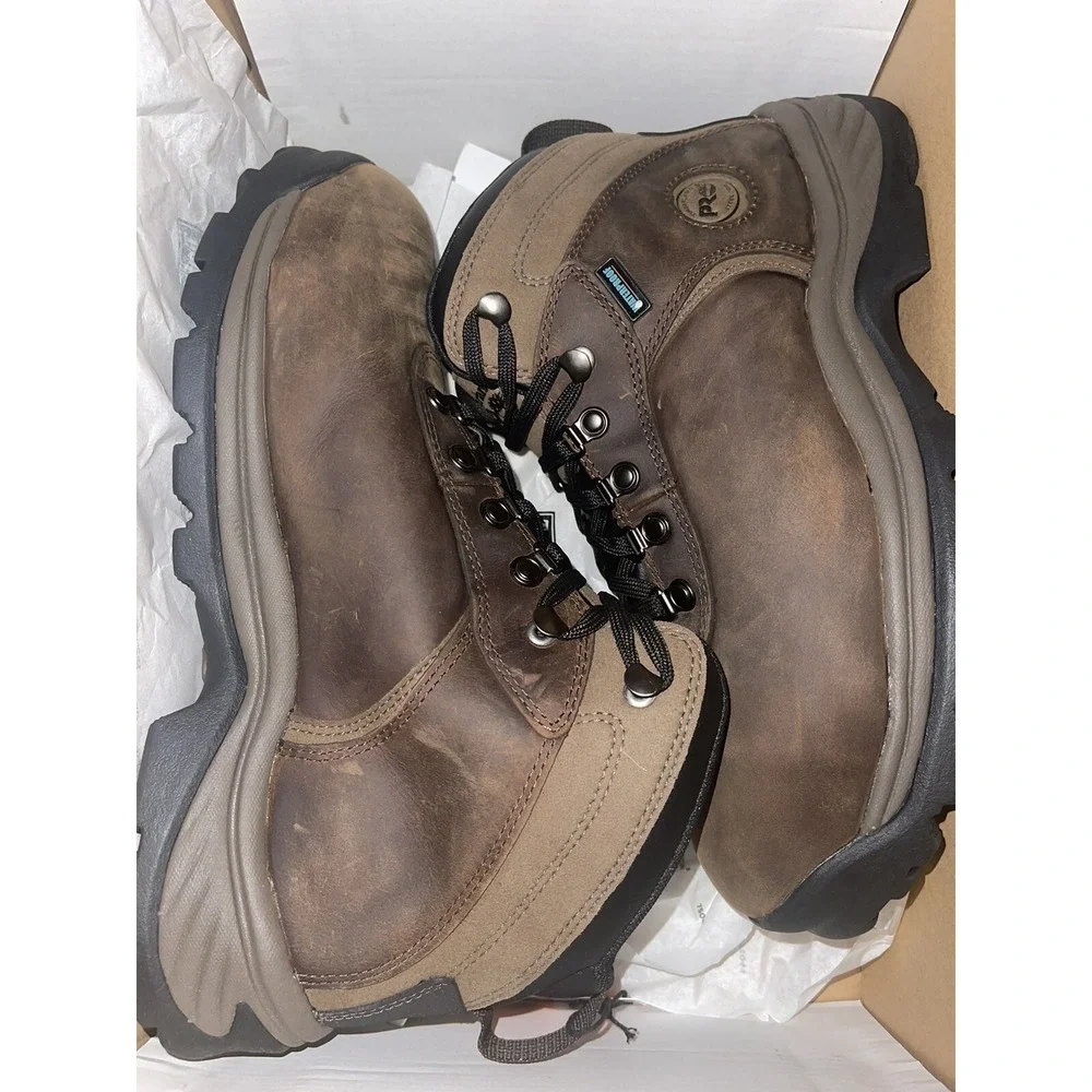 Men's Timberland PRO Flume Mid Waterproof Steel Toe Work Boots Brown A1Q8V 9.5 M